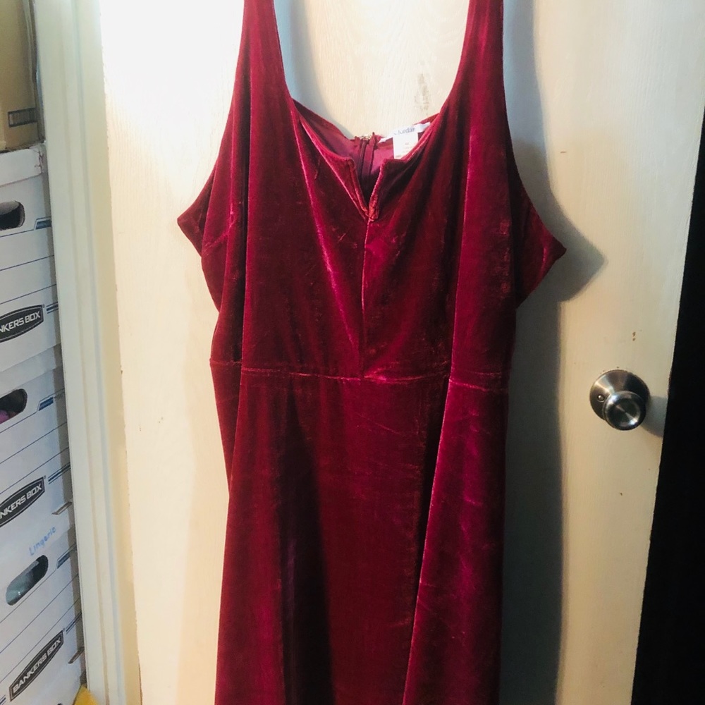 4X Deep Red/Burgundy  VELVETEEN PARTY DRESS. NWOT